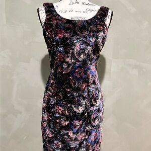 Vintage Floral Velvet Mini Dress